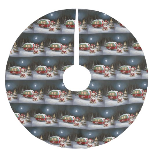 Winter Chihuahua Caravan Kerstavontuur Kerstboom Rok (Voorkant)