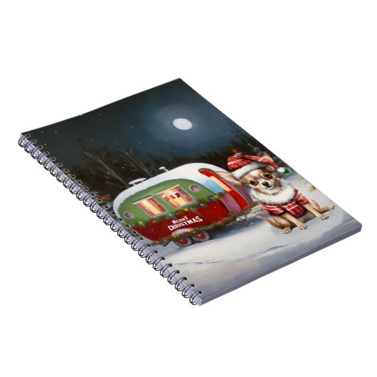 Winter Chihuahua Caravan Kerstavontuur Notitieboek (Rechterzijde)