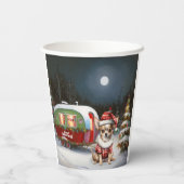 Winter Chihuahua Caravan Kerstavontuur Papieren Bekers (Achterkant)