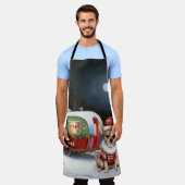 Winter Chihuahua Caravan Kerstavontuur Schort (Gedragen)