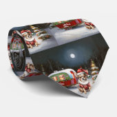 Winter Chihuahua Karavaan Kerstmis Avontuur Stropdas (Opgerold)