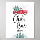 Winter Chili Bar teken rode Xmas Tree Truck Poster (Voorkant)