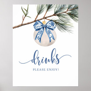 Winter Chinoiserie Boog Drankjes Feest Bord Poster