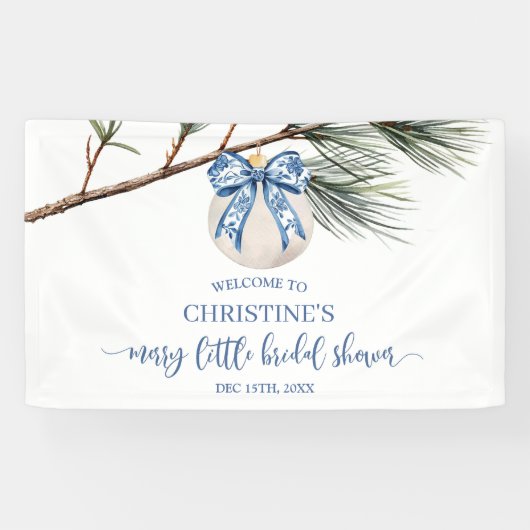 Winter Chinoiserie Boog Kerst Grote Banner (Horizontaal)