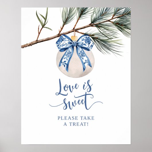 Winter Chinoiserie Boog Liefde is Lief Poster (Voorkant)