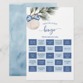 Winter Chinoiserie Bow Bingo Games Kaart (Voorkant / Achterkant)