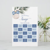 Winter Chinoiserie Bow Bingo Games Kaart (Staand voorkant)