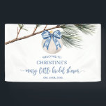 Winter Chinoiserie Bow Christmas Grote Banner<br><div class="desc">Welkom Teken Grote Banner,  Winter Chinoiserie Grote Banner,  Kerst Ornamenten Grote Banner.</div>