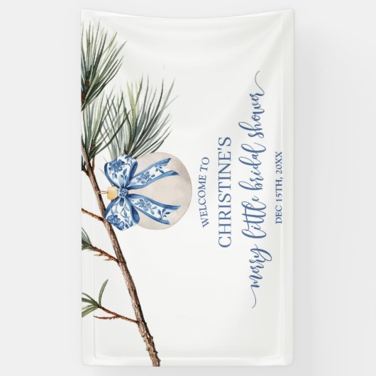 Winter Chinoiserie Bow Christmas Grote Banner (Verticaal)