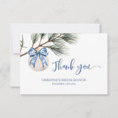 Winter Chinoiserie Bow Dank u kaart (Voorkant)