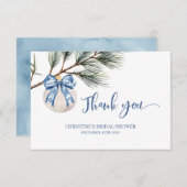 Winter Chinoiserie Bow Dank u kaart (Voorkant / Achterkant)