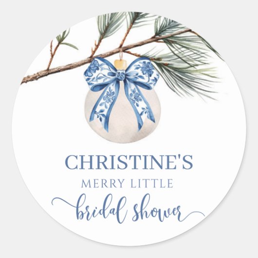 Winter Chinoiserie Bow Dank u Sticker (Voorkant)
