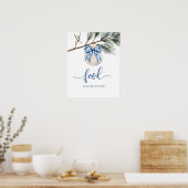 Winter Chinoiserie Bow Food Party Sign Poster (Keuken)