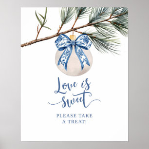 Winter Chinoiserie Bow Love is zoet Poster