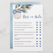 Winter Chinoiserie Bow Over of Under Games Kaart (Voorkant / Achterkant)