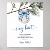 Winter Chinoiserie Bow Ring Hunt Spelbord Poster (Voorkant)