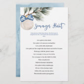 Winter Chinoiserie Bow Scavenger Hunt Games Kaart (Voorkant / Achterkant)