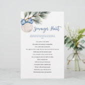 Winter Chinoiserie Bow Scavenger Hunt Games Kaart (Staand voorkant)