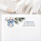 Winter Chinoiserie Bow Vrijgezellenfeest Adreslabe Etiket (Insitu)