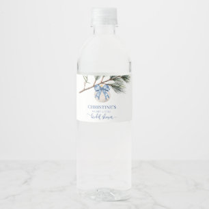 Winter Chinoiserie Bow Vrijgezellenfeest Bottle La Waterfles Etiket