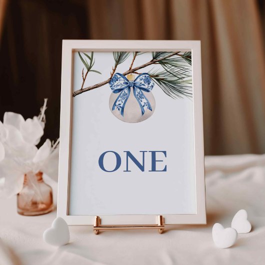 Winter Chinoiserie Bow Vrijgezellenfeest Tafelnumm Kaart