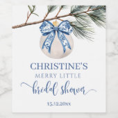 Winter Chinoiserie Bow Wine Bottle Label Wijn Etiket (Enkel label)