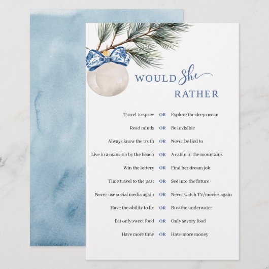 Winter Chinoiserie Bow zou ze liever spel (Voorkant / Achterkant)