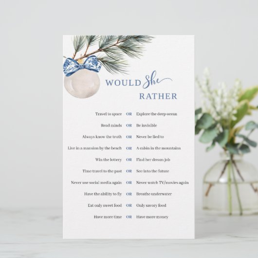 Winter Chinoiserie Bow zou ze liever spel (Staand voorkant)