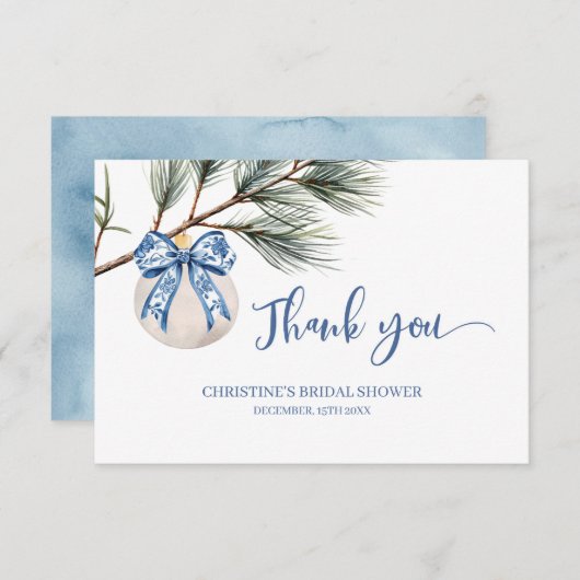 Winter Chinoiserie Lint Dankkaart Bedankkaart (Voorkant / Achterkant)