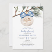 Winter Chinoiserie Merry Little Baby shower Kaart (Voorkant)