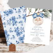 Winter Chinoiserie Merry Little Baby shower Kaart