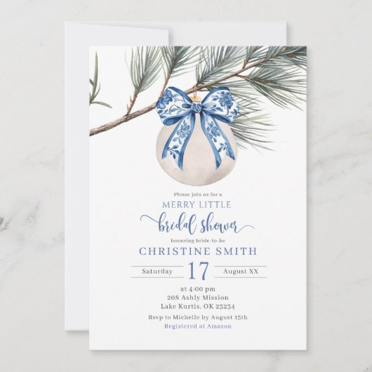 Winter Chinoiserie Merry Little Vrijgezellenfeest Kaart (Voorkant)