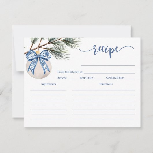 Winter Chinoiserie Vrijgezellenfeest Recept Kaart (Voorkant)