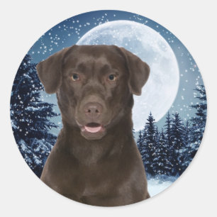 Winter Chocolade Lab Sicker Ronde Sticker