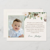 Winter Christening Baptism Hartelijk dank. Bedankkaart (Voorkant / Achterkant)