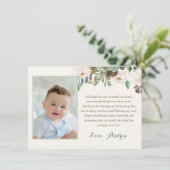 Winter Christening Baptism Hartelijk dank. Bedankkaart (Staand voorkant)