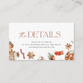 Winter Christmas Baby shower Details Informatiekaartje (Voorkant)