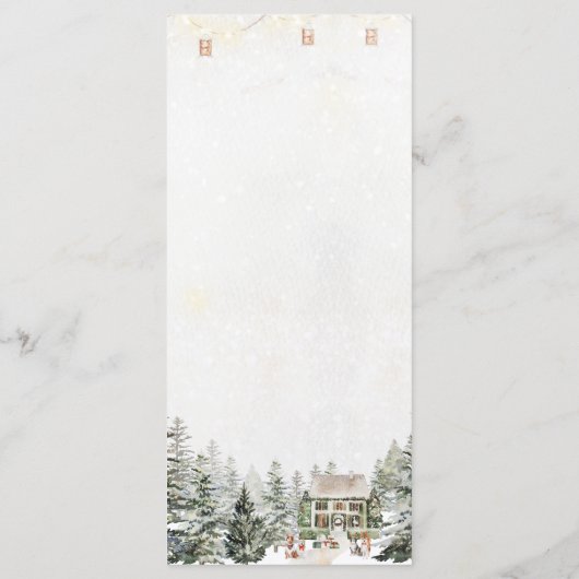 Winter Christmas Baby shower Flat Menu (Achterkant)