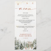 Winter Christmas Baby shower Flat Menu (Voorkant)