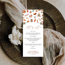 Winter Christmas Baby shower Flat Menu