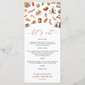 Winter Christmas Baby shower Flat Menu (Voorkant)