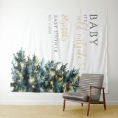 Winter Christmas Baby shower Foto Achtergrond Wandkleed (In Situ (horizontaal))