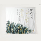 Winter Christmas Baby shower Foto Achtergrond Wandkleed (Voorkant (horizontaal))