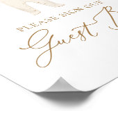 Winter Christmas Baby shower Gastenboek teken Poster (Hoek)