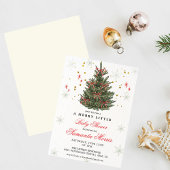 Winter Christmas Baby Shower Invitation | Red Bow  Kaart