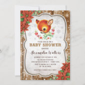 Winter Christmas Baby shower Invitation Rendier Kaart (Voorkant)