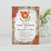 Winter Christmas Baby shower Invitation Rendier Kaart (Staand voorkant)
