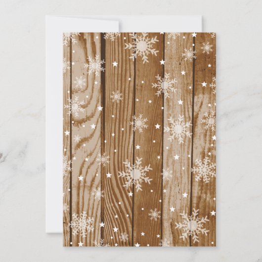 Winter Christmas Baby shower Invitation Rendier Kaart (Achterkant)