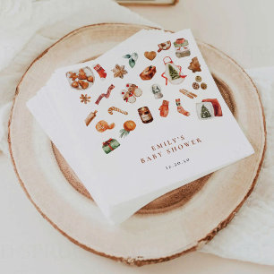 Winter Christmas Baby shower Papieren servetten