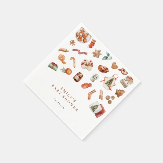 Winter Christmas Baby shower Papieren servetten (Hoek)